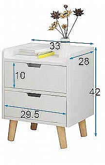 זוג שידות לילה עם שתי מגירות MSH-7-4