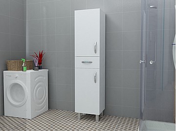 ארון שרות הכולל 2 דלתות ומגירה צבע לבן