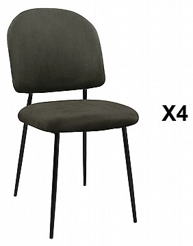 כסאות פינת אוכל דגם אלטו עם בד קטיפתי 4 יחידות