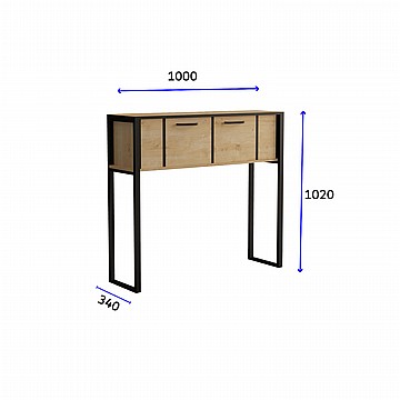 קונסולה כניסה בעלת 2 תאי אחסון נסגרים 100X34 סמ'