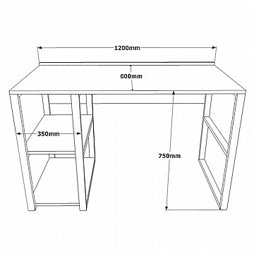 שולחן עבודה עם מדפים 120X60 ס