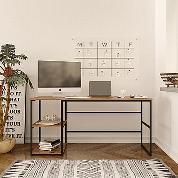 שולחן עבודה עם מדפים לאחסון 140X60 ס