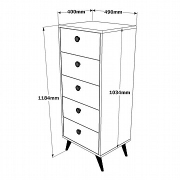 שידה 5 מגירות Daisy-tall VL70