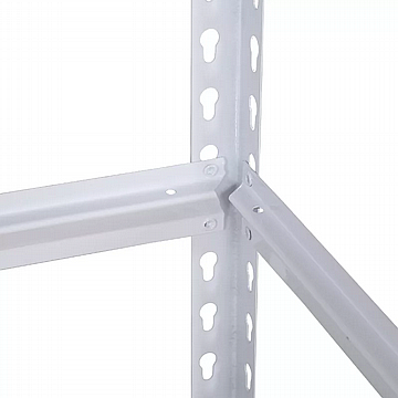 כוננית מדפים מתכת למחסן 200X100X30 פרימיום – לבן