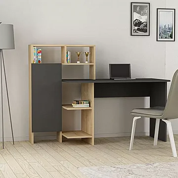 שולחן עבודה עם ספרייה וארונית