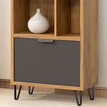 ספרייה מדפים כוורת עם ארונית מעוצבת רוחב 60 סמ