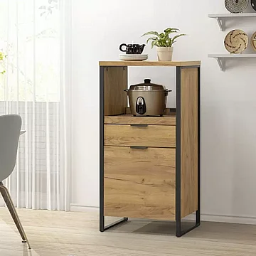 ארון שירות למיקרו עם מגירות צבע אלון רוחב 60 סמ'