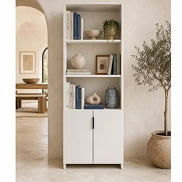 ספרייה עם מדפים וארונית דלתות רוחב 60 ס