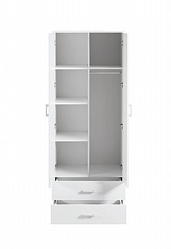 ארון בגדים 2 דלתות 80×220 עם מראות רוחב 80 סמ'