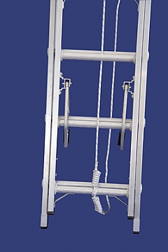 סולם אלומיניום שחיל נשען מקצוענים עם חבל וגלגלת 10.50מ'