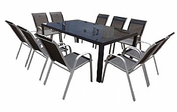 שולחן זכוכית 2 מ' שחור או לבן