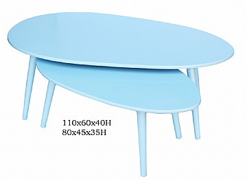 סט שולחנות טיפה רגל עגול