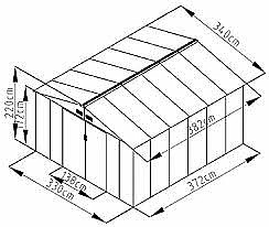 מחסן גינה דגם ID-1113 מתכת 340X382 ס