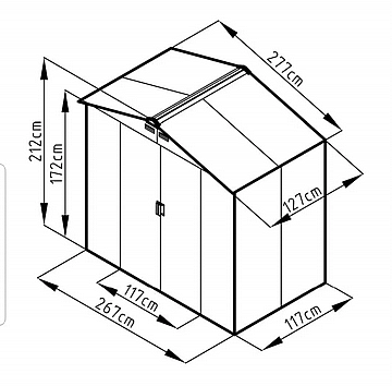 מחסן גינה דגם ID-94 מתכת 277X127 ס