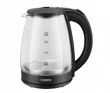 קומקום זכוכית בריאותי לחימום מהיר BENATON BT-8023 2200W שחור