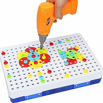 משחק הרכבה עם מברגה חשמלית לילדים 237 חלקים