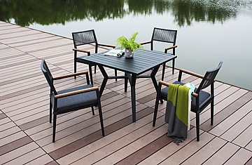 מערכת ישיבה לגינה אלומיניום שולחן עם כסאות Alma Dining