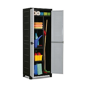 ארון שירות אפור עם מחיצה דגם עלית