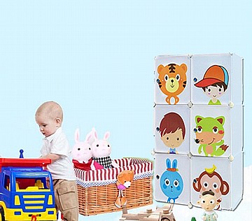כוורת איחסון צבעונית מודולרית לילדים 6 תאים