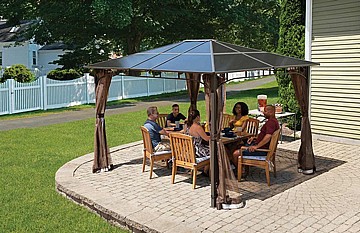 גזיבו פוליקרבונט מקצועי 3.6X3.0 מטר Sycamore